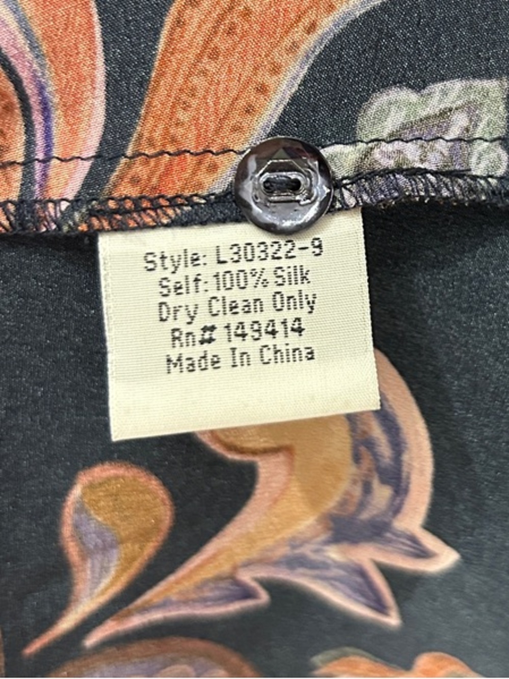 Johnny Was Navy Floral Maxi Dress with Pink & Orange Accents - Picture 7 of 8